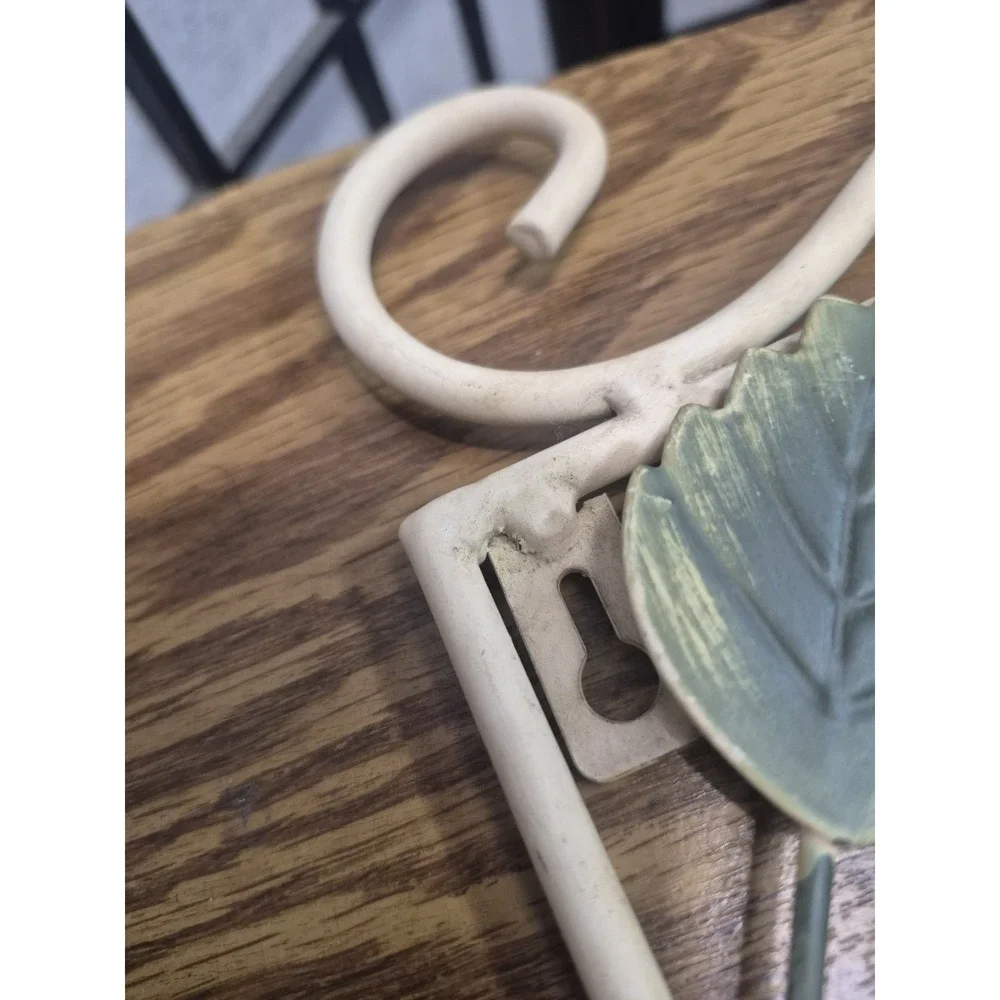 Vintage Wrought Iron Rose Shelf / Towel Rack Combo